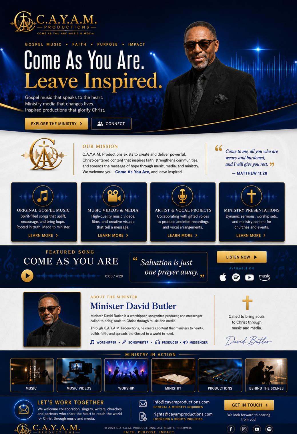 C.A.Y.A.M. Productions homepage design